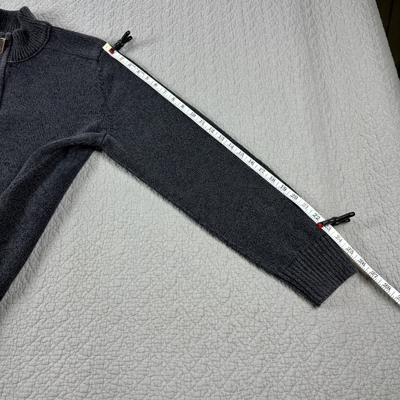 Eddie Bauer V-Neck Sweater | Quarter-zip | Large|  Charcoal Gray | Pullover - Picture 13 of 15